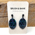 Earrings - Oval Purple Blue Black