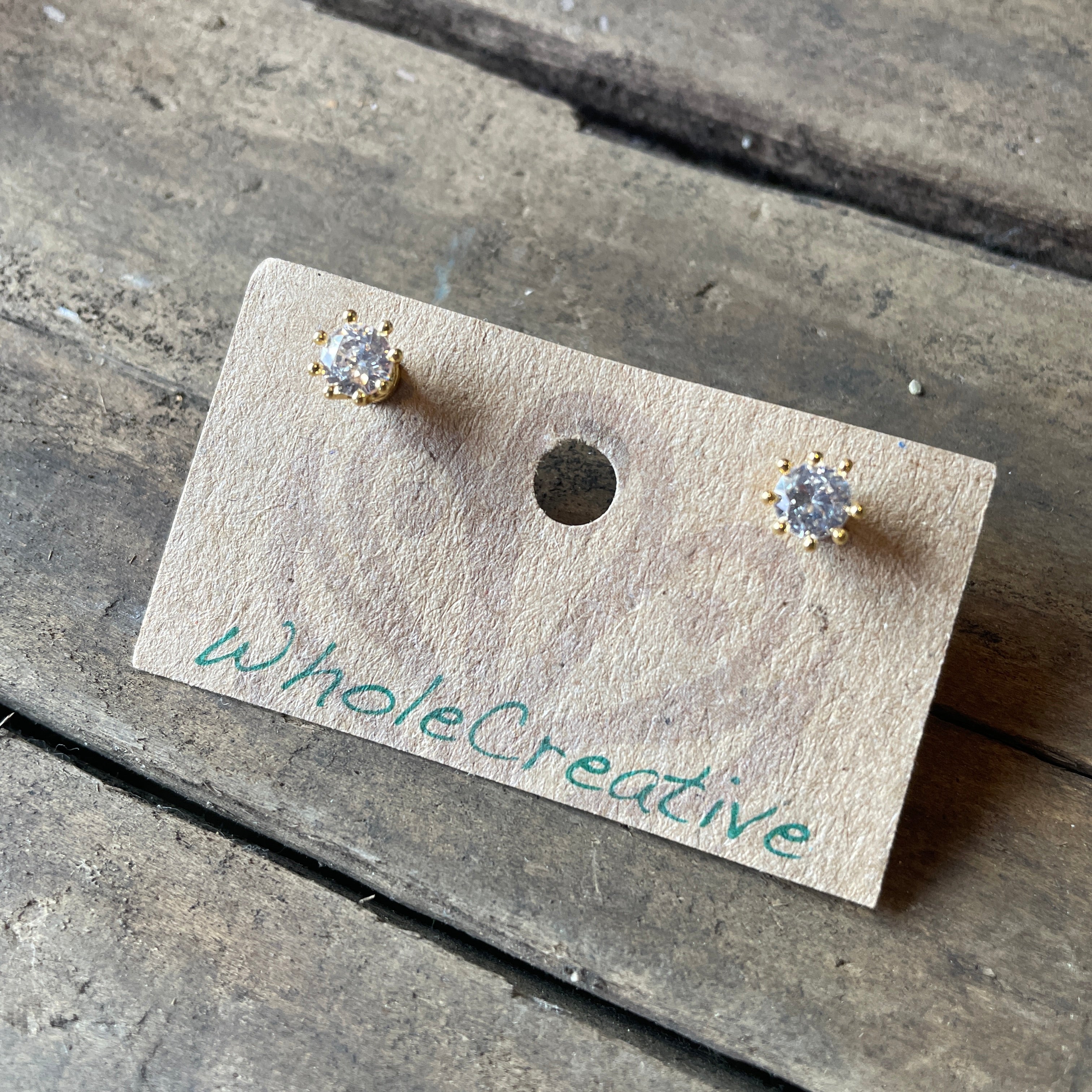 Stud Earrings - Rhinestone | Gold