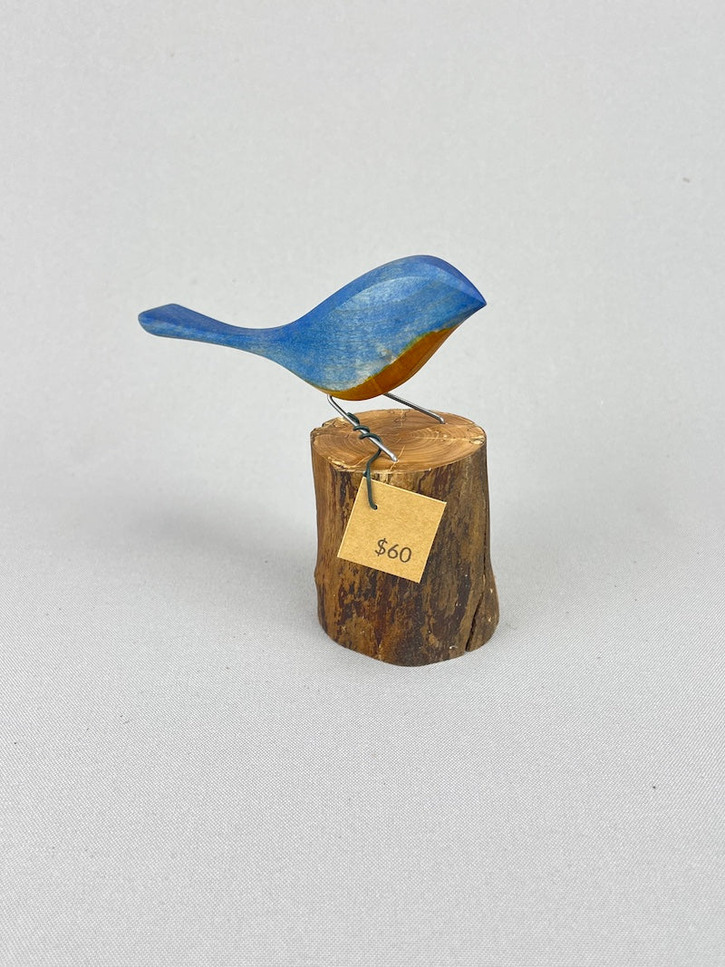 Bluebird on stump