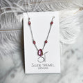 Necklace - Pink Topaz Beaded Pendant