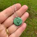 Small Sea Glass Green Poppy Doodle Necklace