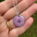Small Orchid Pink Violet Doodle Necklace
