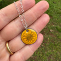 Small Yellow Sunflower Doodle Necklace