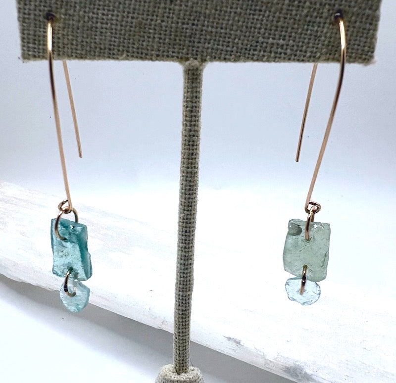 Earrings - Abstract (Ancient Roman Glass)