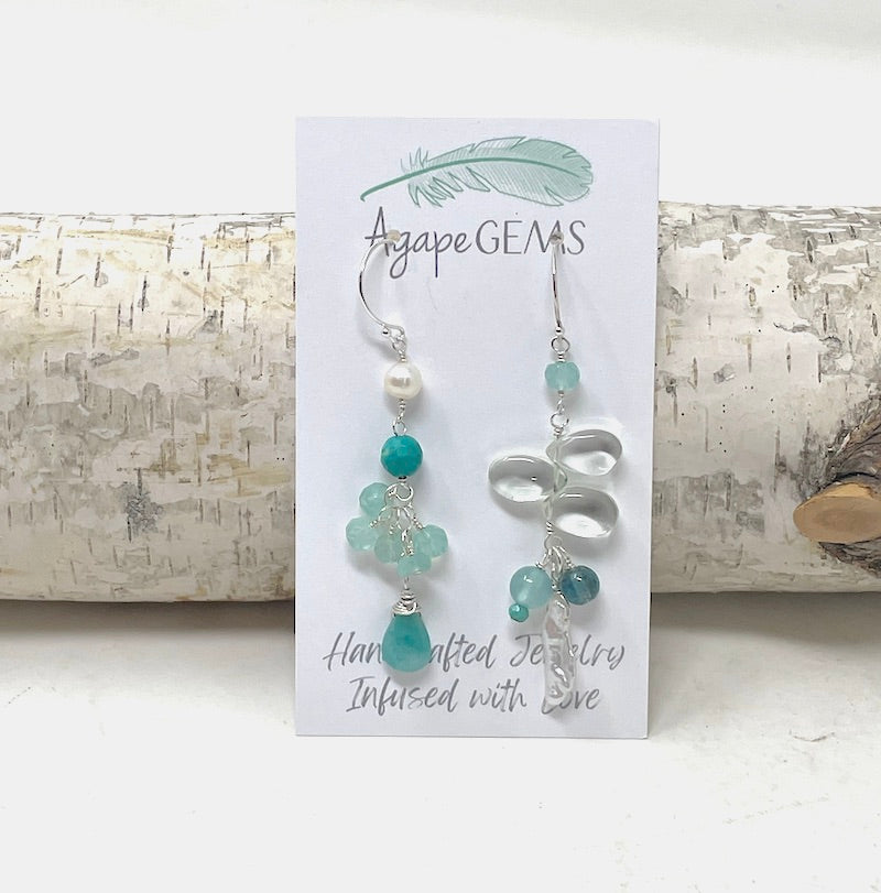 Earrings - Blu Abstract