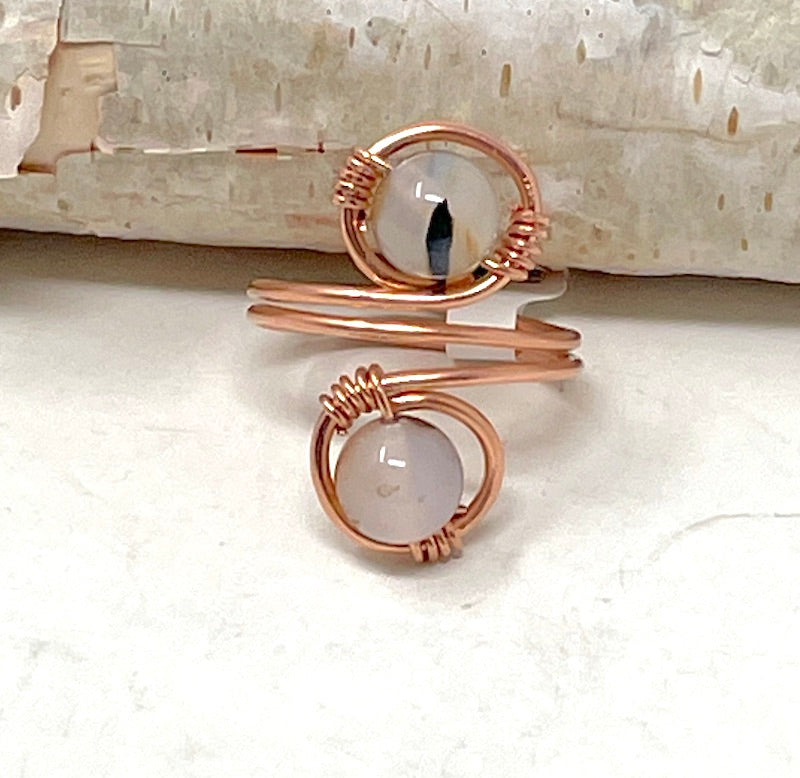 Ring - Wire Wrapped Copper Double