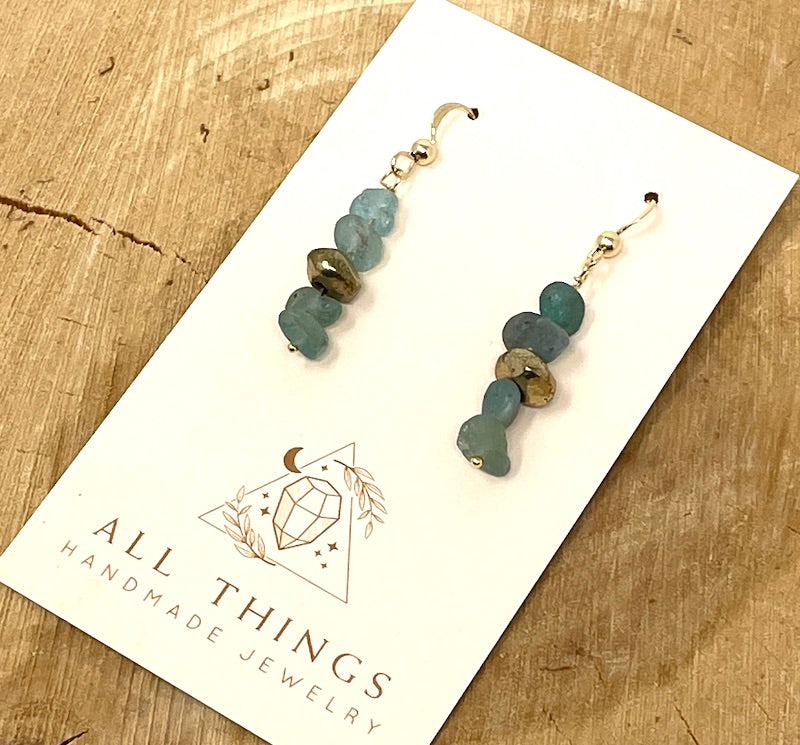 Earring - Apatite Pebbles