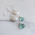 Earrings - Apatite Pearl Drops