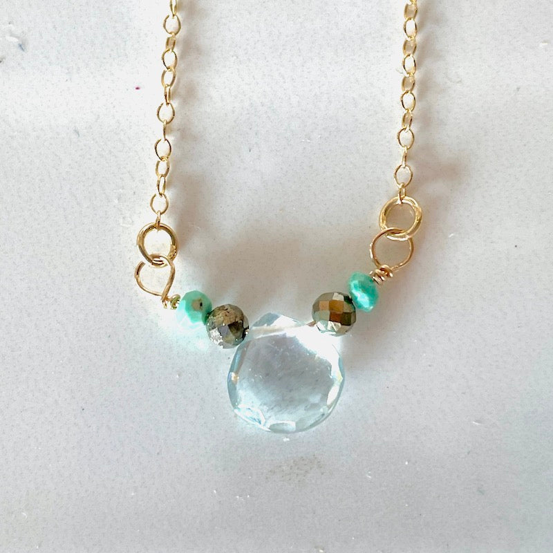 Necklace - Aquamarine Solitaire