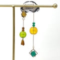 Earrings - Asymmetric multi color glass dangles