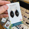 Black Zinnia Doodle Earrings