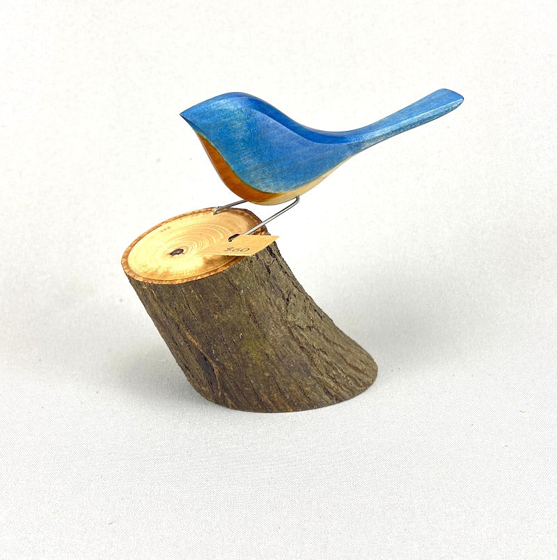 Bluebird on stump