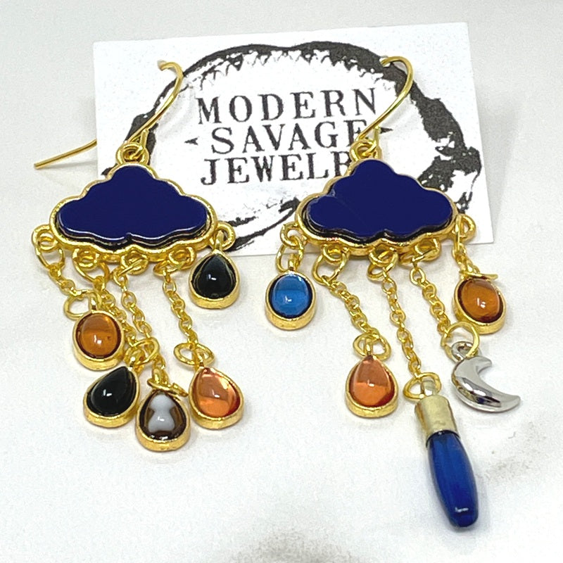 Earrings - Blue Cloud Charms