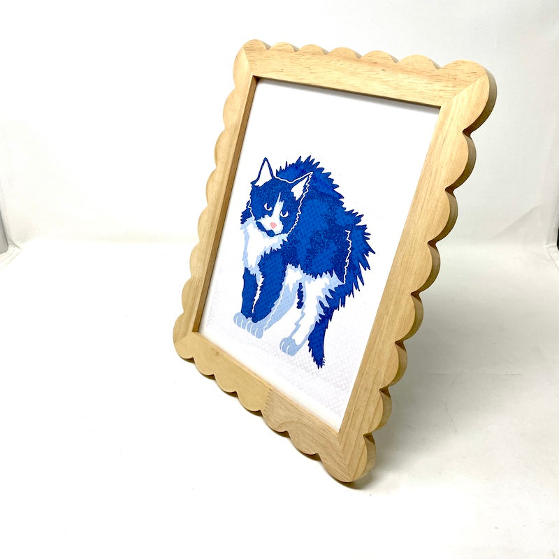 Framed Print - Blue Meowday 8x10