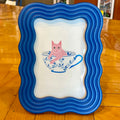 Framed Print - Cup Of Kittea I Wavy Blue