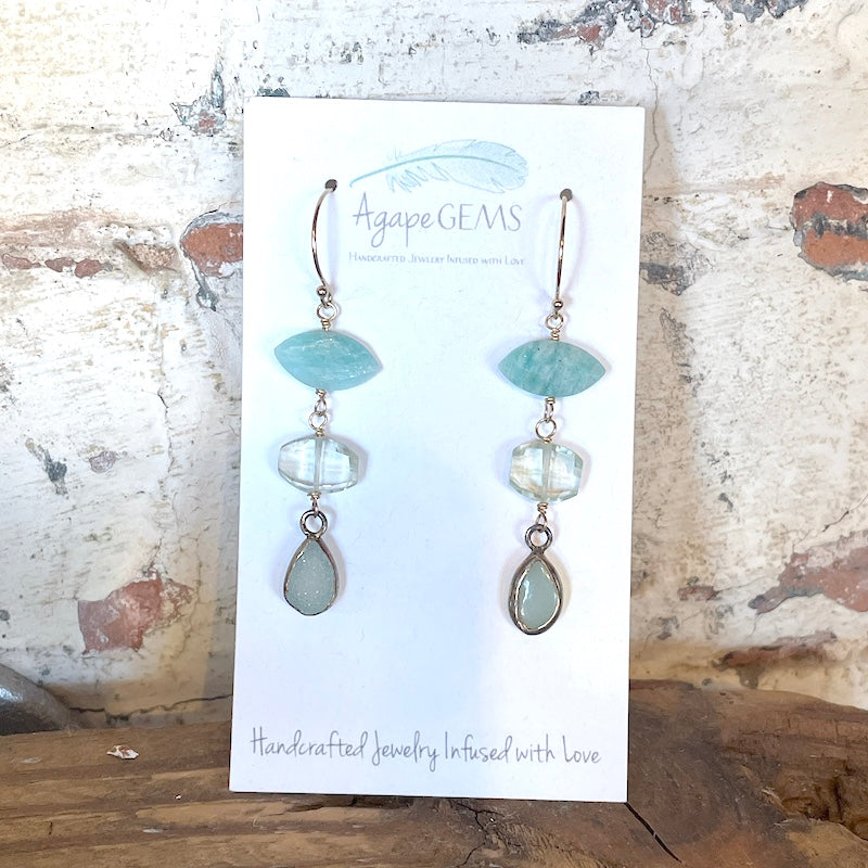 Earrings - Botanical Druzy Drops