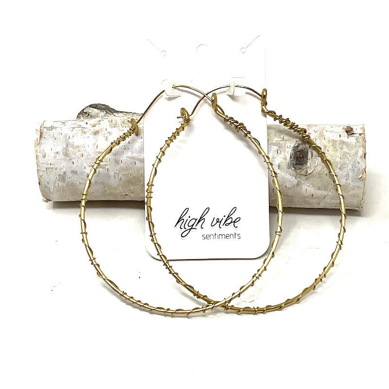 Earrings - Brass Hoops Large