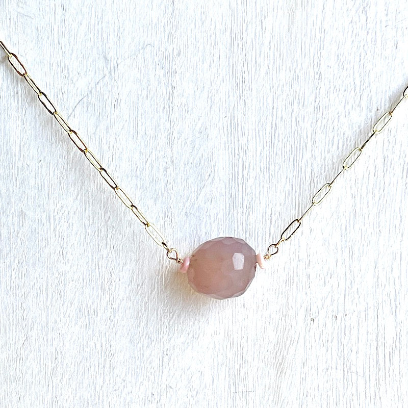 Necklace - Chalcedony Paperclip