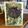 Colorful Crystal Mushroom Art  (Gold Frame)