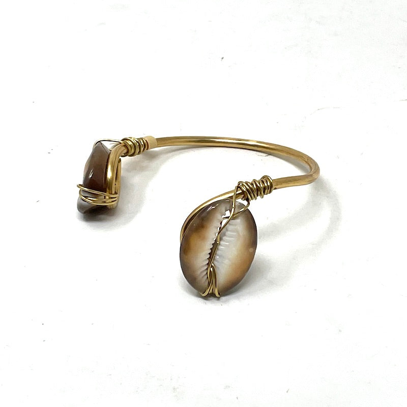 Bracelet - Wire Wrapped  Cowrie