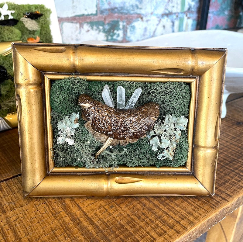Crystal Mushroom Art (Gold Bamboo)