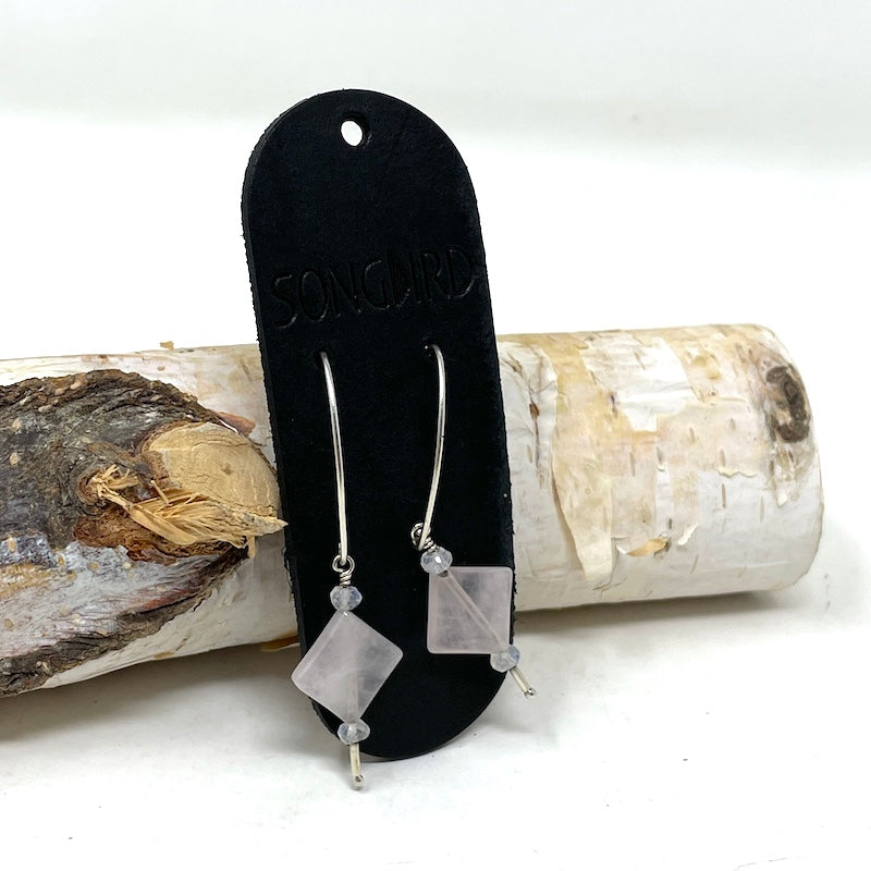 Earrings - Crystal Quartz and Rose Quartz