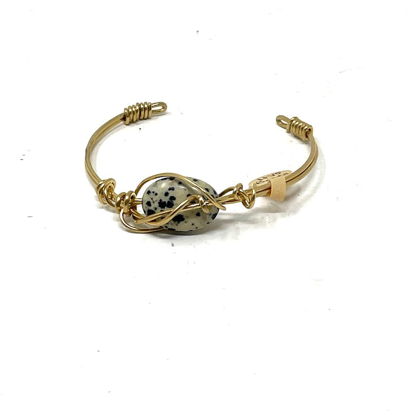 Bracelet - Wire Wrapped Dalmation Jasper