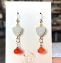 Earrings - Druzy w/Carnelian