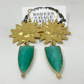 Earrings - Emerald Suns