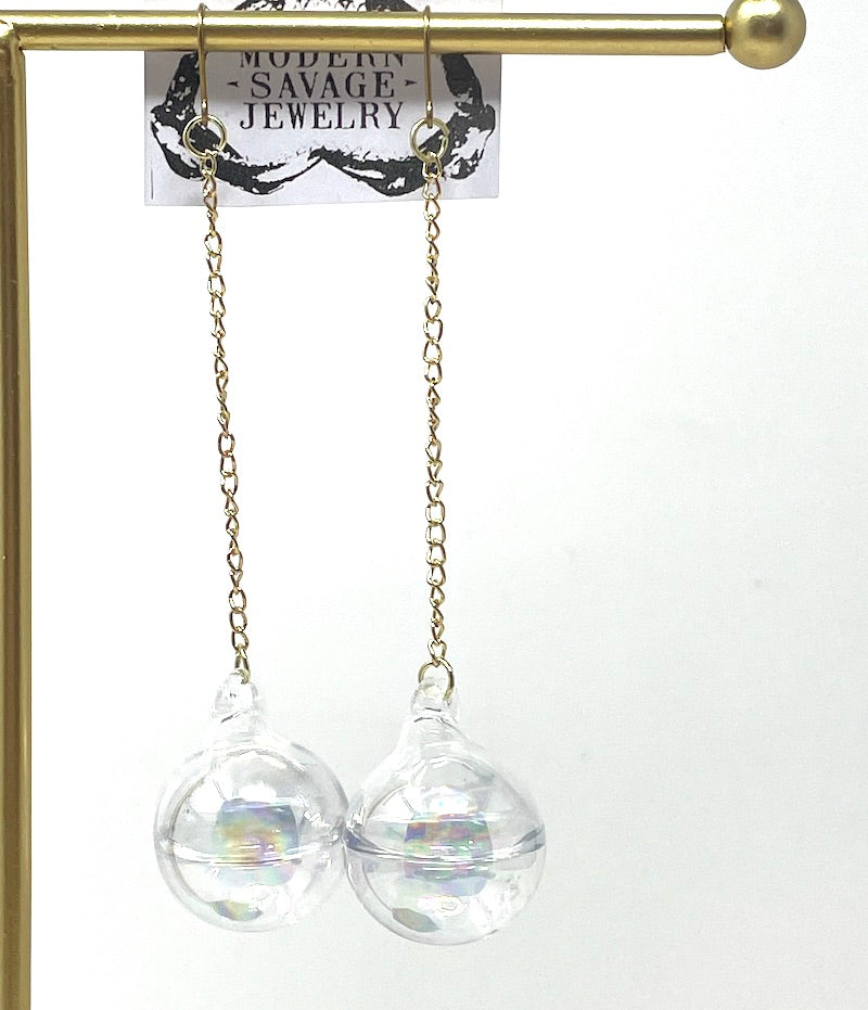 Earrings - water filled bubbles