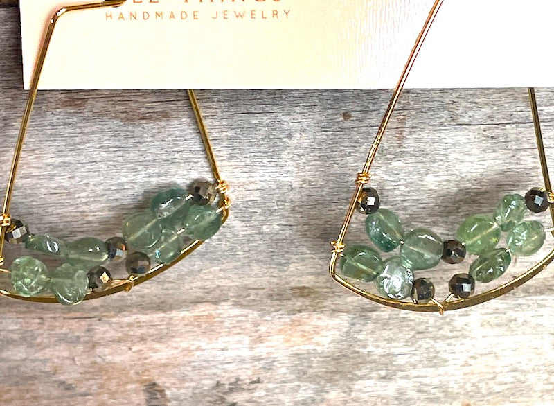Earrings - Oval, Diamond Hoops