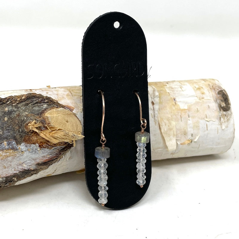 Earrings - Labradorite + Crystal Quartz