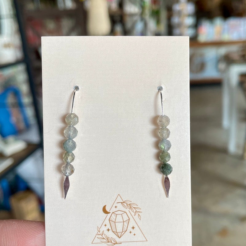 Earrings - Labradorite Arc
