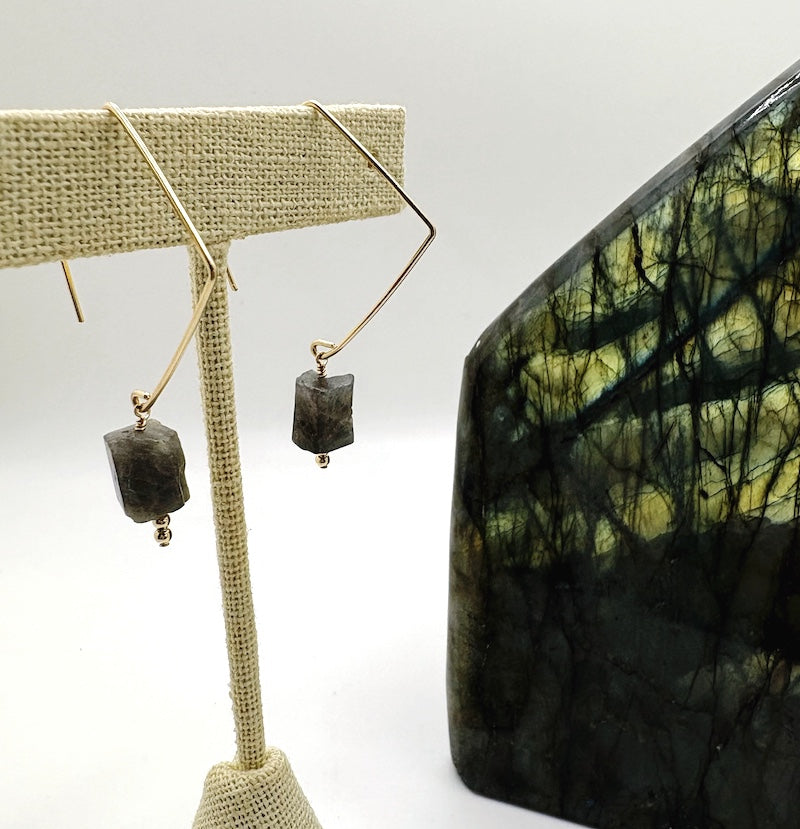Earrings - Labradorite Drops