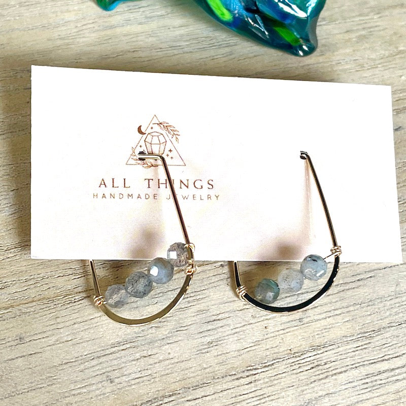 Earrings - Oval, Diamond Hoops