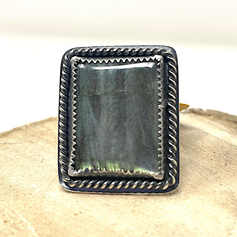 Ring | Rectangle labradorite