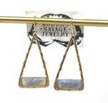 Earrings - Labradorite triangle danglies