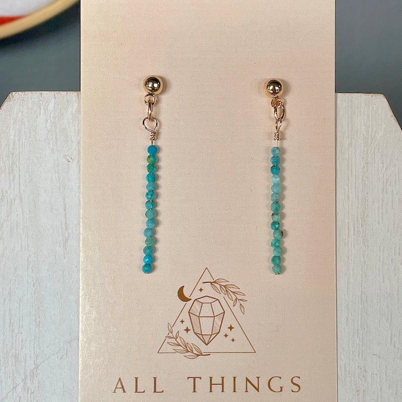 Earrings - Larimar Stack (Tiny)