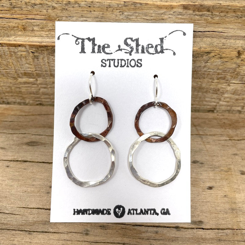 Earrings - Mixed Metal Hoops
