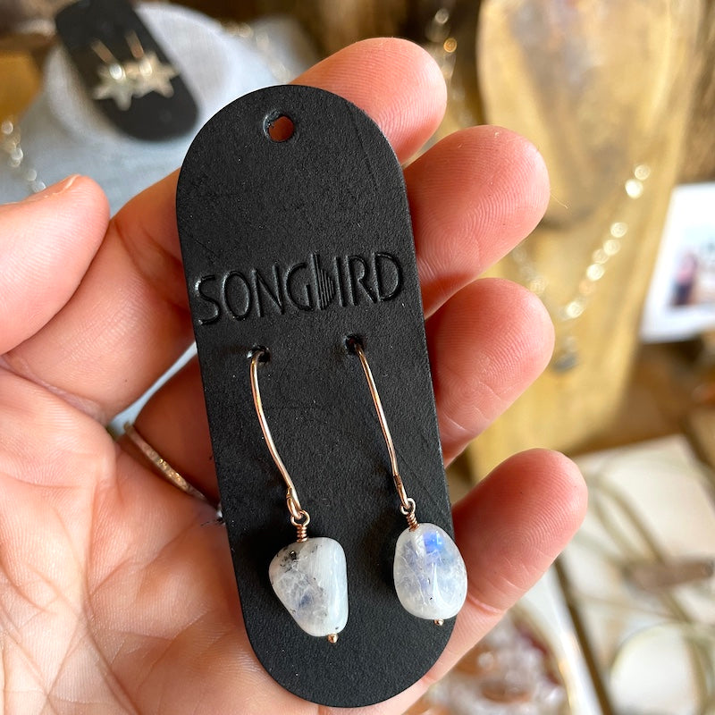 Earrings - Moonstone Drops