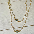 Necklace - Moonstone chain with Labradorite Marquis