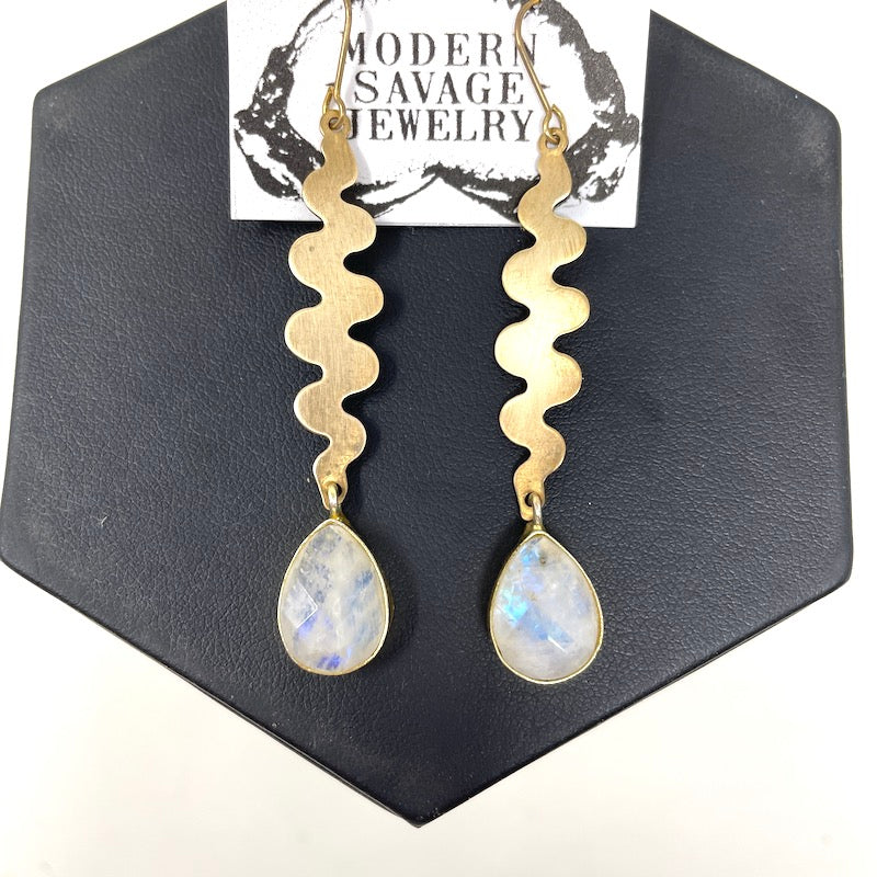 Earrings - Moonstone Teardrop