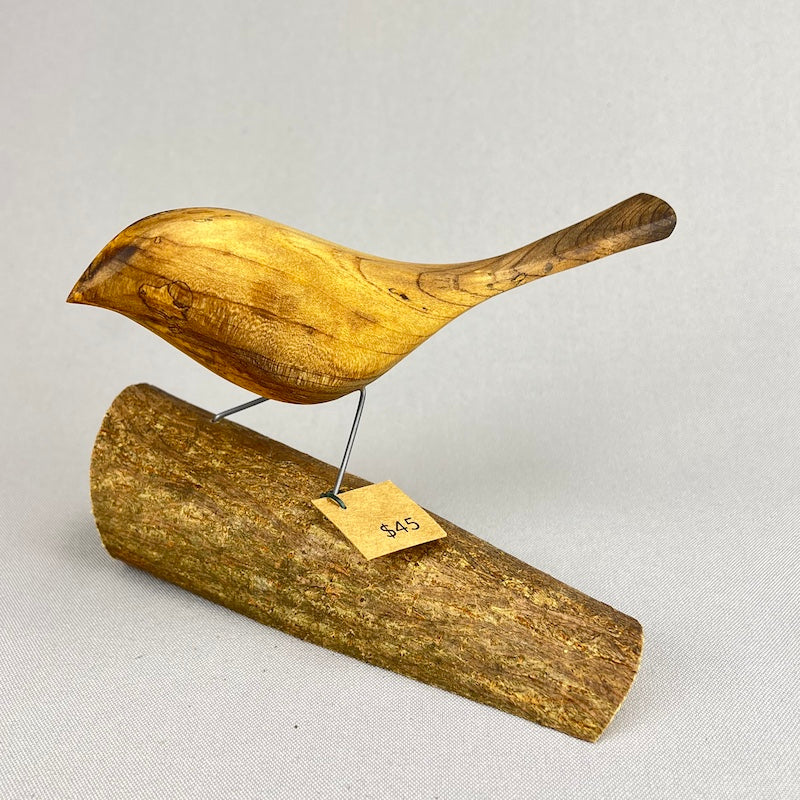 Bird - Natural Bird on Log $45