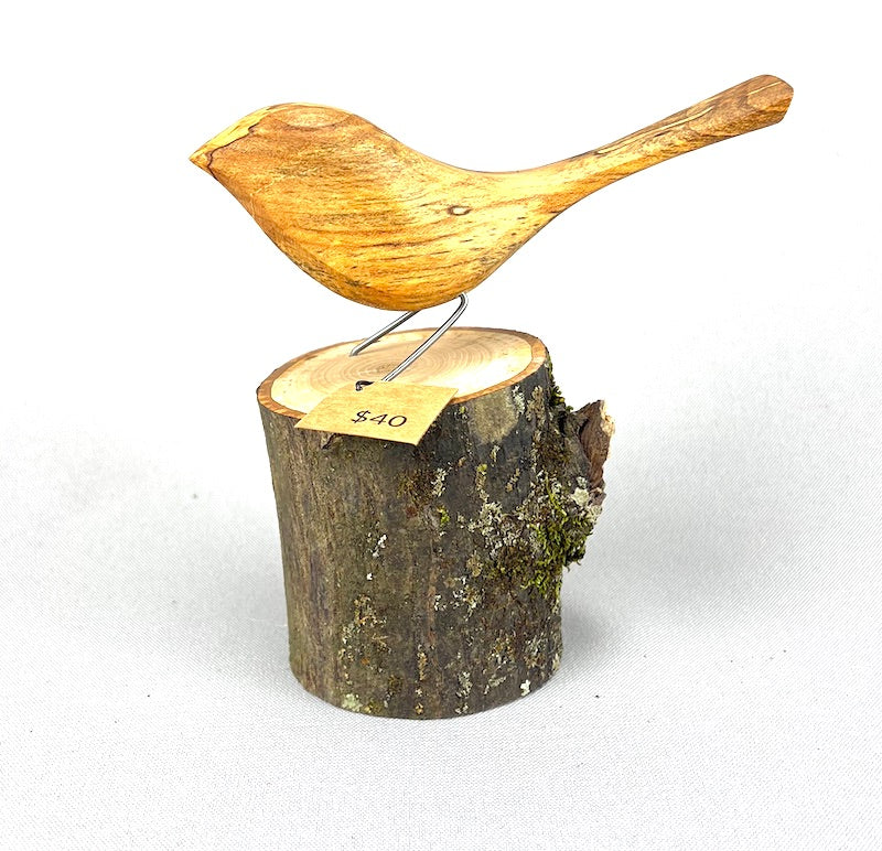 Natural Bird on a Stump - $40
