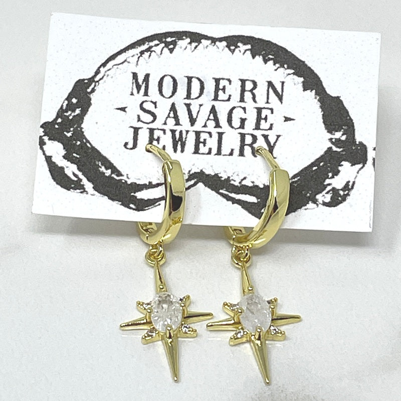 Earrings - North Star Diamond Huggies