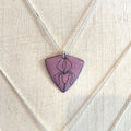 Orchid Pink Iris Doodle Necklace