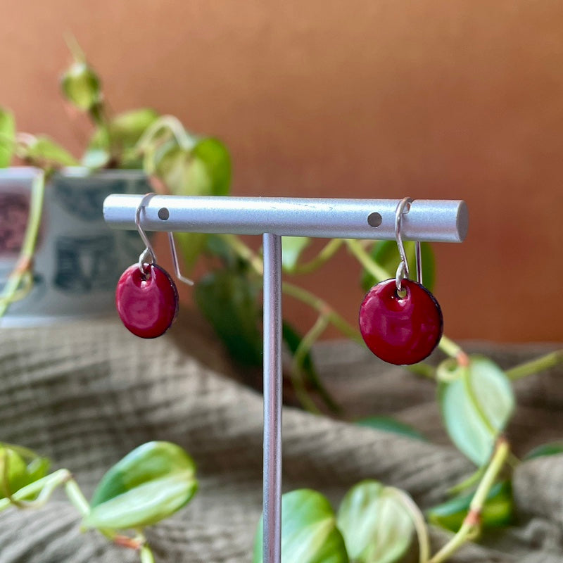Dot Enamel Earrings