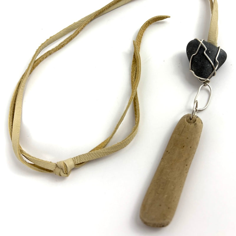Necklace - Beach Stone + Driftwood