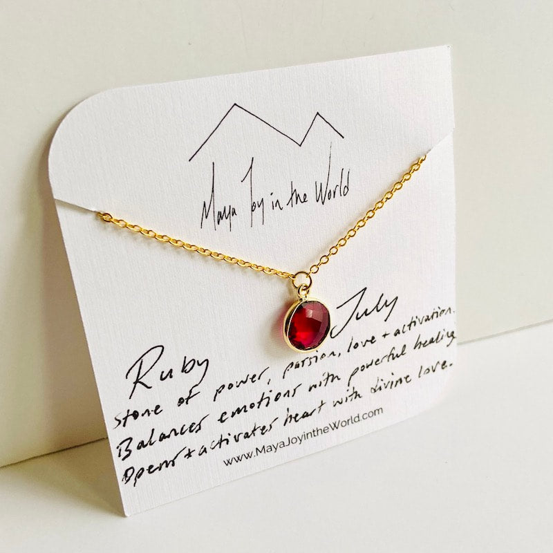 Birthstone Necklace - Gold