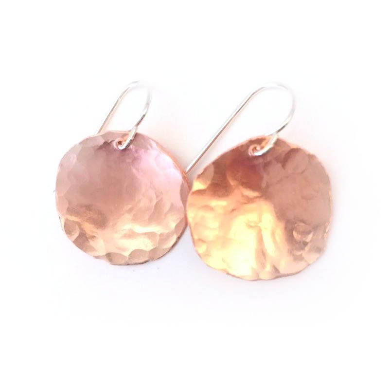 Earrings - Copper Discs